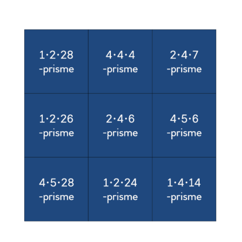 Tabell som viser dimensjoner på ulike prismer.